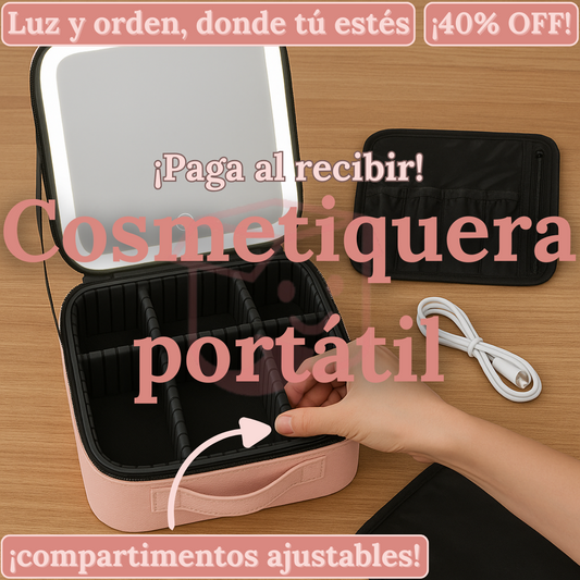 Cosmetiquera LumiCase™ | Tu maquillaje, siempre en su lugar.